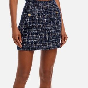 AQUA by Venus Williams Blue Tweed Mini Skirt
